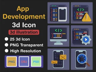 App Development 3D Icon Pack