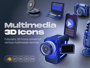 Multimédia et appareil Pack 3D Icon