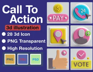 Appel à l'action Pack 3D Icon