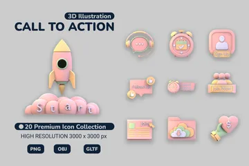 Appel à l'action Pack 3D Icon