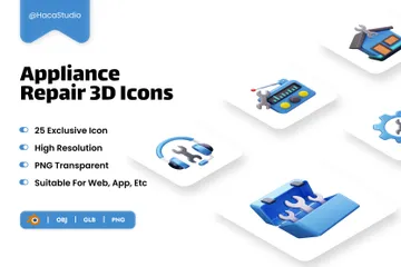 Appliance Repair 3D Icon Pack