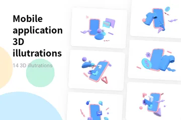 Application mobile Pack 3D Illustration