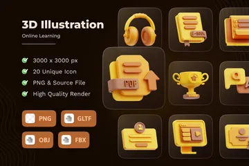 Apprentissage en ligne Pack 3D Icon