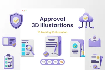 Approval 3D Illustration Pack