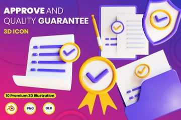 Approve And Quality Guarantee 3D Icon Pack