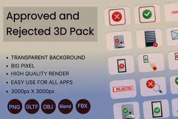 Approved And Rejected 3D Icon Pack