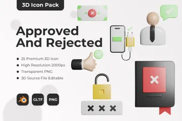 Approved And Rejected 3D Icon Pack