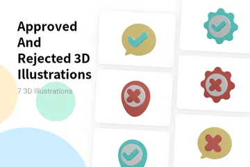 Approved And Rejected 3D Illustration Pack