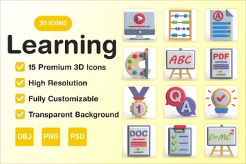 Aprendizado Pacote de Icon 3D