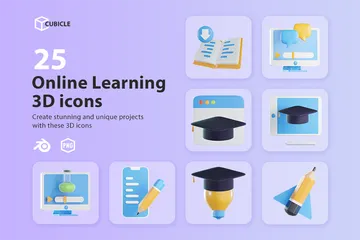 Aprender en línea Paquete de Icon 3D