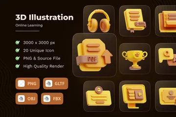 Aprender en línea Paquete de Icon 3D