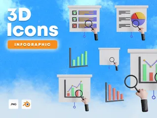 Apresentação infográfica Pacote de Icon 3D