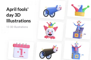 April Fools' Day 3D Illustration Pack