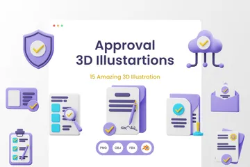 Aprovação Pacote de Illustration 3D