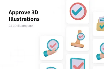 Aprovar Pacote de Illustration 3D