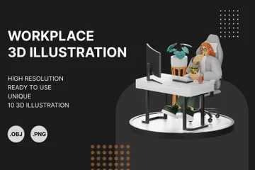 Divirta-se trabalhando 3D Illustration Pack