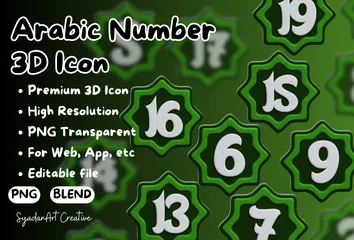 Arabic Number 3D Icon Pack