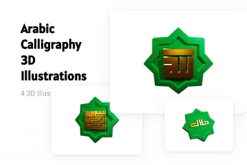 Arabische Kalligraphie 3D Illustration Pack