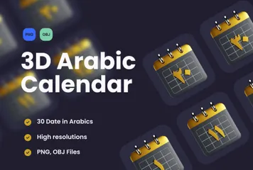 Arabischer Kalender 3D Icon Pack