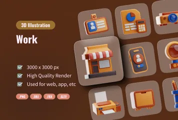 Arbeiten 3D Icon Pack