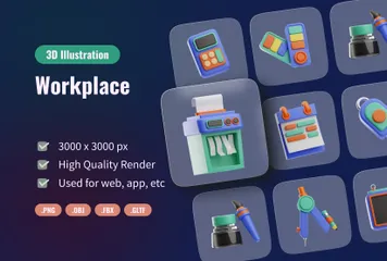 Arbeitsplatz 3D Icon Pack