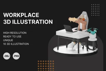 Arbeitsplatz 3D Illustration Pack