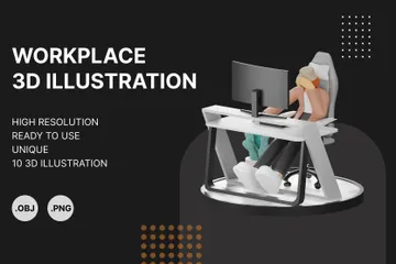 Arbeitsplätze 3D Illustration Pack