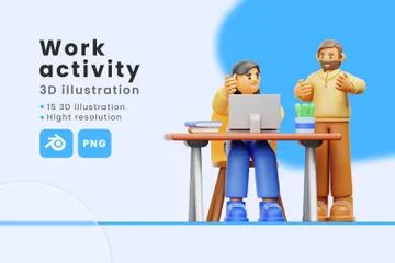 Arbeitstätigkeit 3D Illustration Pack