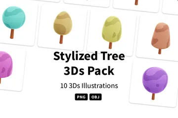 Arbre stylisé Pack 3D Icon