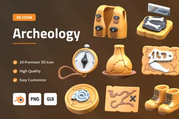 Archäologie 3D Icon Pack