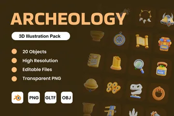 Archäologie 3D Icon Pack