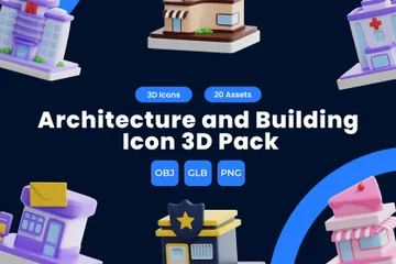 Architecture And Building 3D Icon Pack