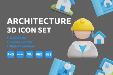 Die Architektur 3D Icon Pack