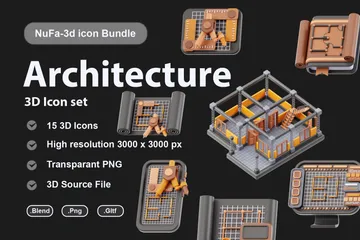 Die Architektur 3D Icon Pack
