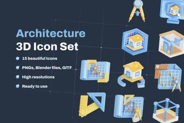 Die Architektur 3D Icon Pack