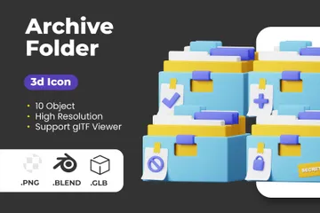 Archive Folder 3D Icon Pack
