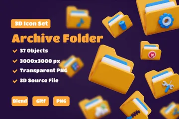 Archive Folder 3D Icon Pack