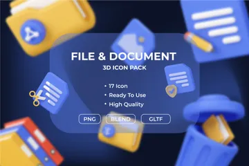 Archivo y documento Paquete de Icon 3D