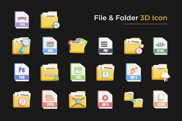 Archivo y carpeta Paquete de Icon 3D