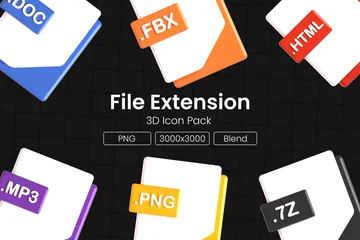 Extensión de archivos Paquete de Icon 3D