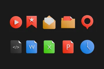 Archivos y directorios Paquete de Icon 3D