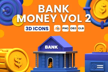 Argent bancaire Pack 3D Icon