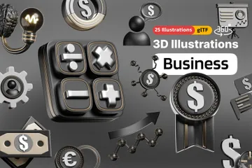 L'argent des affaires Pack 3D Icon