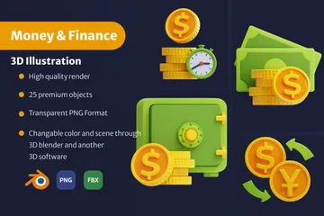 Argent et finances 3D Icon Pack