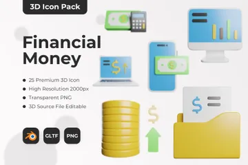 Argent financier Pack 3D Icon