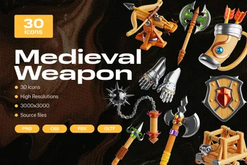 Arma medieval Paquete de Icon 3D