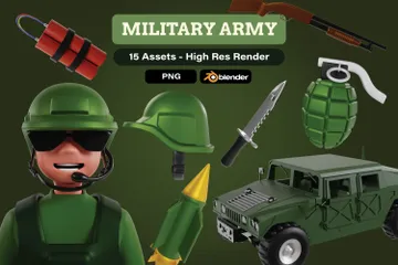 Armee Militär 3D Icon Pack