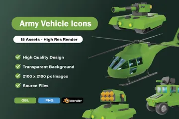 Army Vehicles 3D Icon Pack