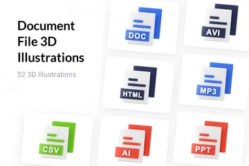 Arquivo de documento Pacote de Illustration 3D