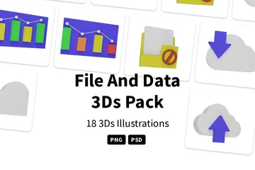 Arquivo e dados Pacote de Icon 3D